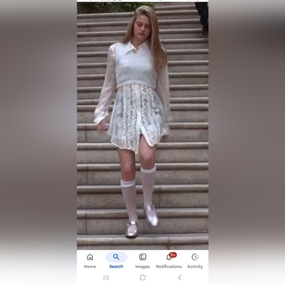 Dollskill White Sheer Button-Up Blouse Inspired By Clueless - Picture 4 of 4